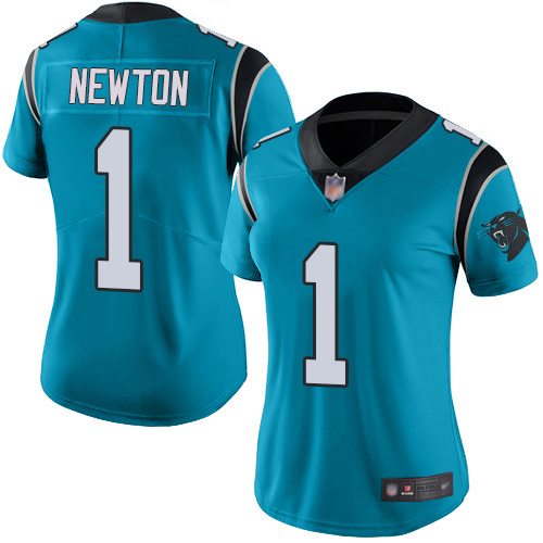 Carolina Panthers Limited Blue Women Cam Newton Alternate Jersey NFL Football #1 Vapor Untouchable